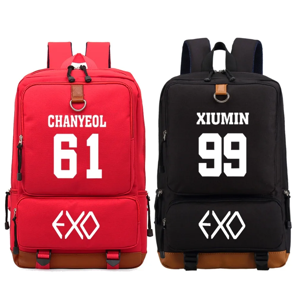 WISHOT KPOP EXO рюкзак на плечо для путешествий, школьная сумка, сумка для книг для подростков, мужчин и женщин, повседневные сумки для ноутбуков
