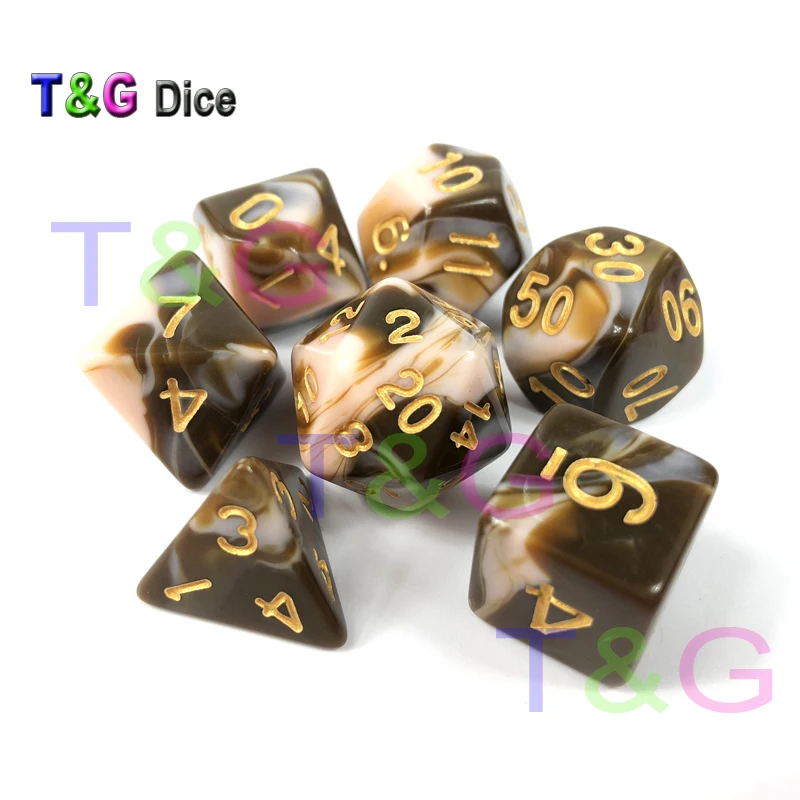 Смешной 2 цвета многогранные кубики 7 кубиков набор для D& D ролевых игр Кемпинг путешествия дети партии игры в подарок