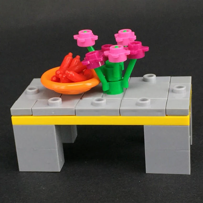 Одиночный стол стул диван блок MOC аксессуары для дома Кирпичи DIY строительные