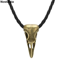nostalgia viking odin raven skull necklace gothic punk rock bird animal skull jewelry