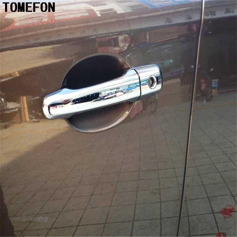 TOMEFON ABS Chrome Side Door Handle Cover Trim One key hole or With Smart Key Hole 8pcs For VOLVO XC60 2014 2015 2016 | Автомобили и
