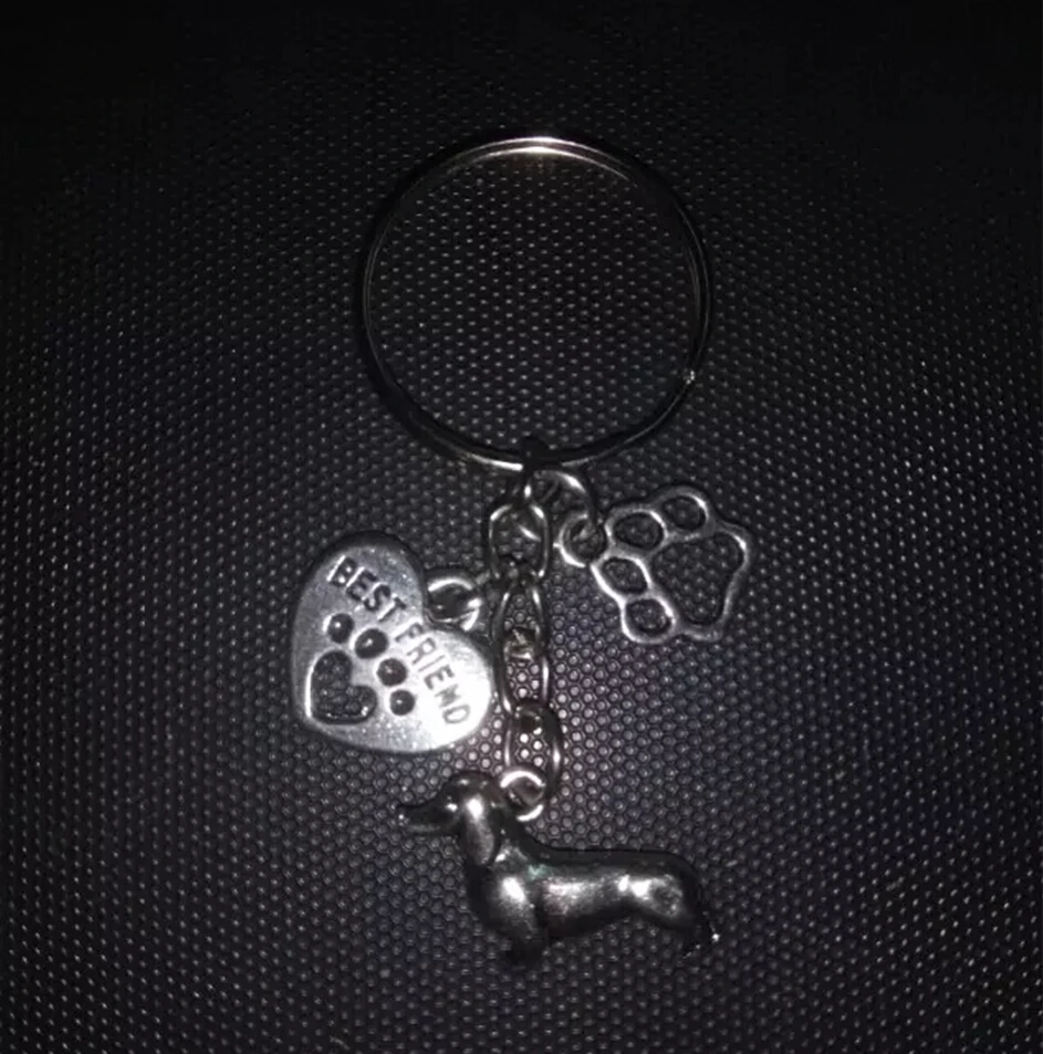 Грейхаунд собака и сердце-кошка/собачья лапа брелок-модные ювелирные изделия