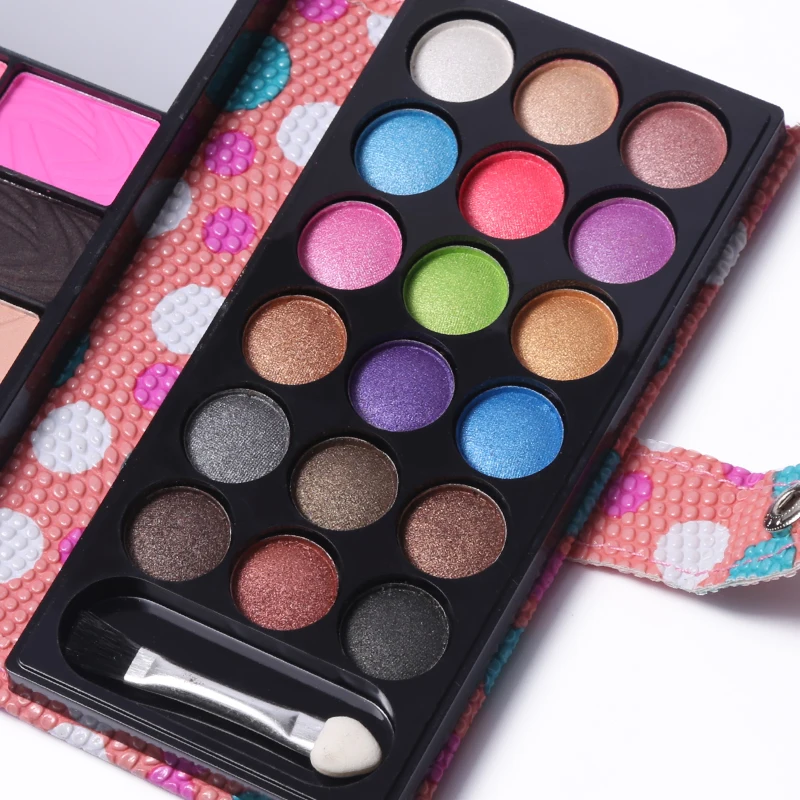 Косметический набор для макияжа, 25 цветов, матовая и мерцающая палитра теней для век, пудра, румяна, Профессиональная помада, бронзер, набор для макияжа, кожа