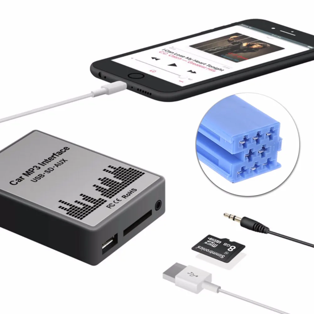Горячая USB SD AUX Автомобильный MP3 музыкальный радио цифровой cd-чейнджер адаптер для Renault 8pin Clio Avantime мастер модус Дейтон интерфейс