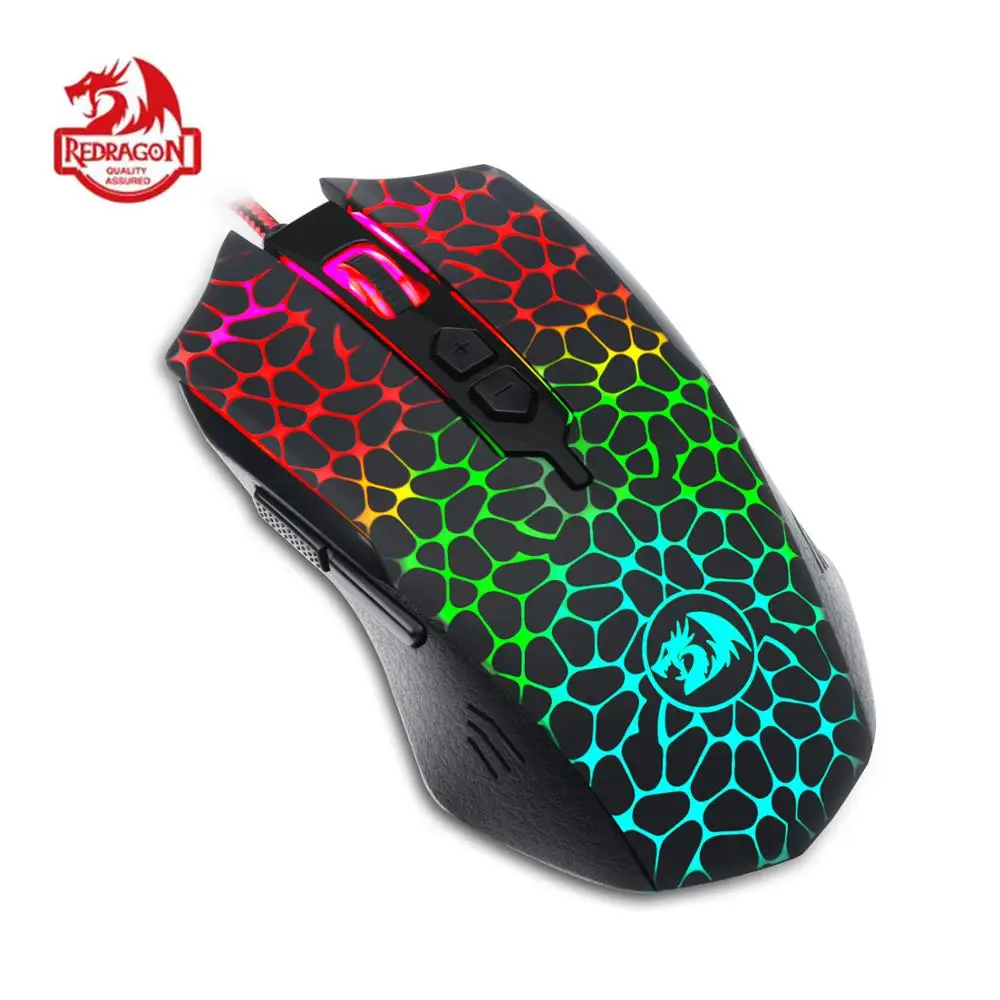 Redragon M716 Инквизитор игровой Мышь RGB Проводная оптическая мышь Регулируемый Точек