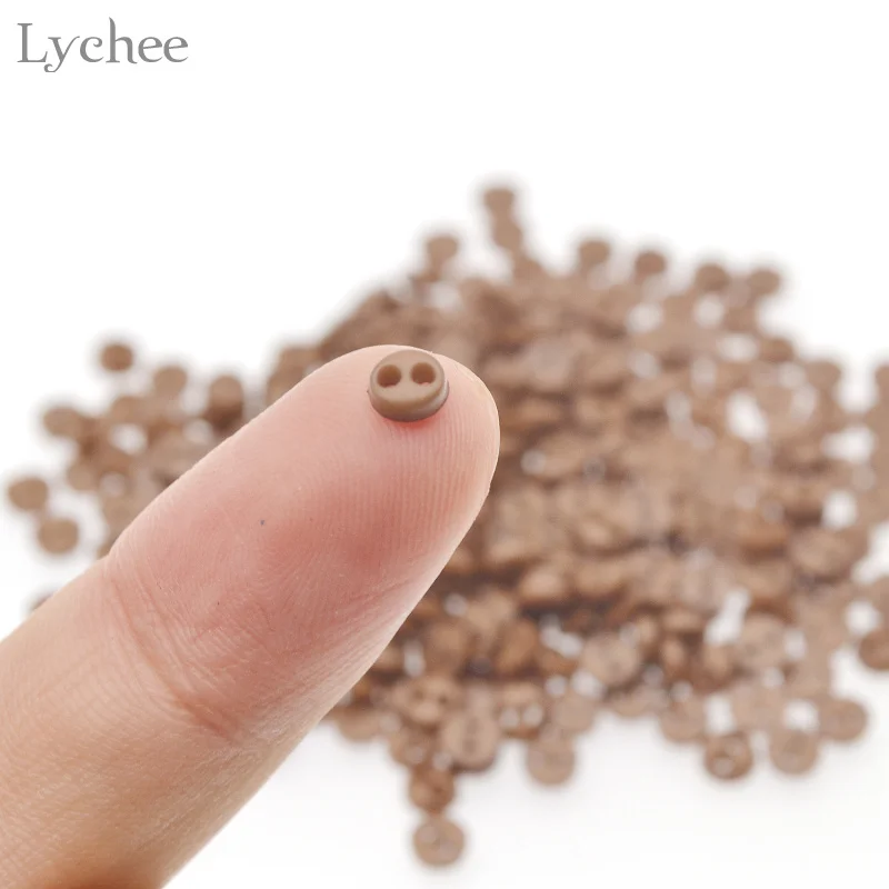 Lychee Life 300 шт. 4 мм мини кукла кнопка для одежды 2 отверстия плоская задняя сделай