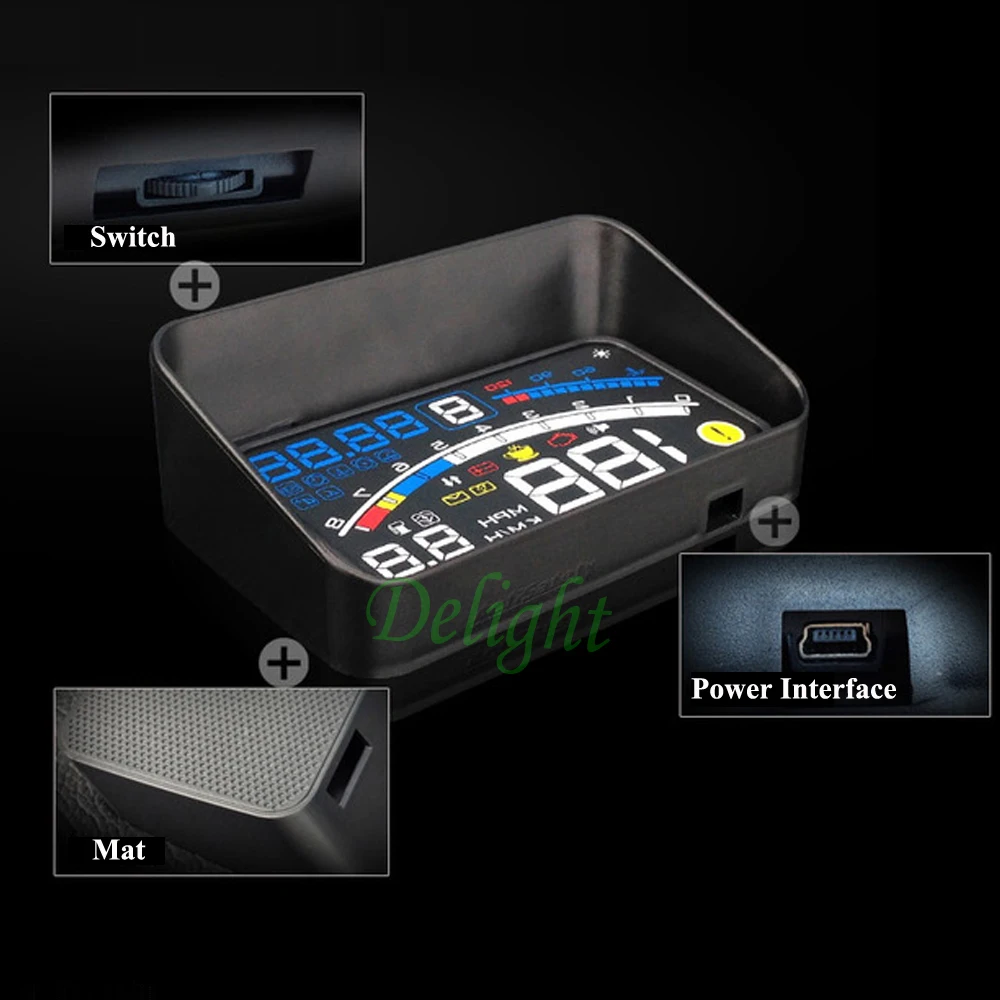 ASH 4E новейший 5 дюймов Автомобильный OBD2 II EUOBD автомобильный HUD Дисплей с