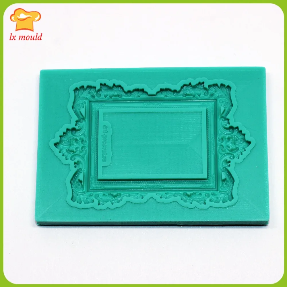 

LXYY Mould square frame fondant silicone mold upscale classical pattern Wedding cupcakes dessert station mold