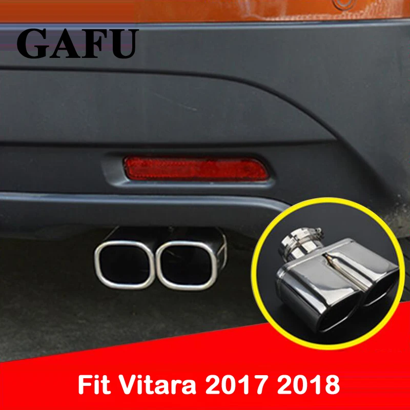 Накладка из нержавеющей стали, декор для suzuki vitara, глушитель для выхлопной трубы, наконечник задней трубы, аксессуары для торцевой отделки