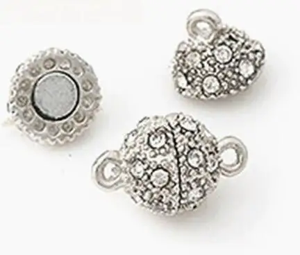 10mm rhodium GHRQX, 5 штук в партии/Серебро 10 мм/8 мм/круглый Шамбала магнитные застежки кожаные Cord Jewelry Findings примерки ювелирных изделий - Цвет: 10mm rhodium