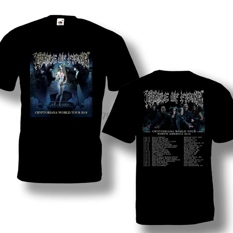 Cradle Of Filth крипториана тур футболка черный цвет новый дизайн размер S 3XL|Мужские