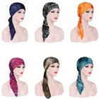 Женский мусульманский хиджаб, химиотерапия шляпа, тюрбан, внутренняя крышка, головной платок для выпадения волос