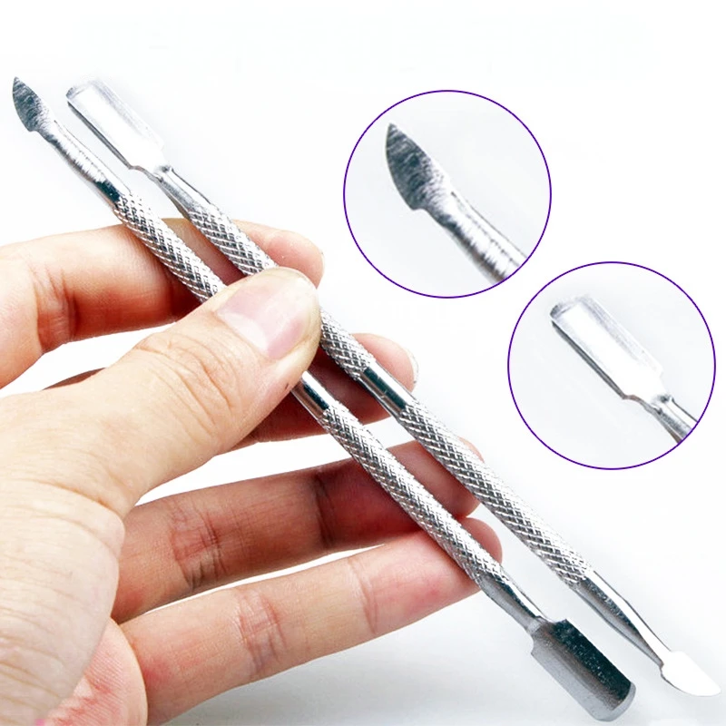 2 шт. инструменты для ногтей из нержавеющей стали кутикулы толкатель Очиститель