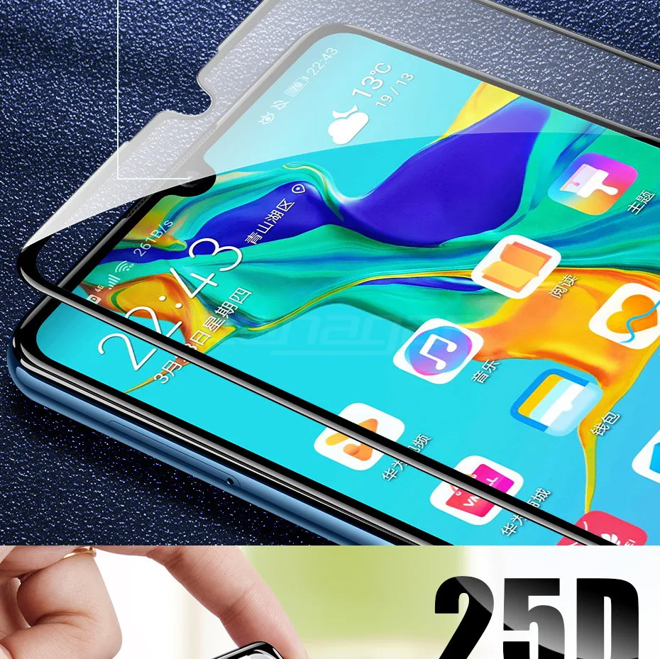 25D защитное стекло с закругленными краями для huawei P30 P20 Pro Lite, закаленное защитное стекло для Honor 9 Lite 10
