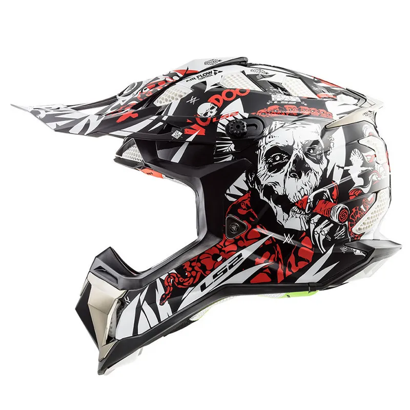 VOODOO BK-WT-RD LS2 MX470 SUBVERTER шлем для мотокросса грязный велосипед MTB горный велосипед MX DH ATV Внедорожные мотоциклетные шлемы - Цвет: VOODOO BK-WT-RD