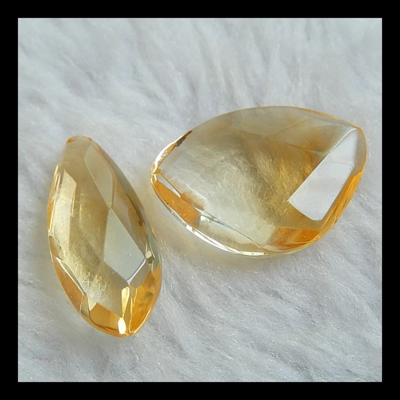 Натуральные камни Распродажа 2 шт Подвеска из граненого цитрина Кабошоны 21*10*6 мм