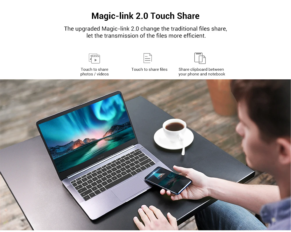 huawei Honor MagicBook Тетрадь 14 дюймов ОС Linux AMD Ryzen 5 3500U 8 Гб 256 ГБ/512 ГБ SSD Radeon Vega 8 отпечатков пальцев для ноутбука