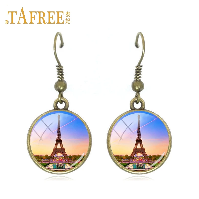 Элегантные женские серьги TAFREE красивые ландшафты Эйфелева башня очаровательные