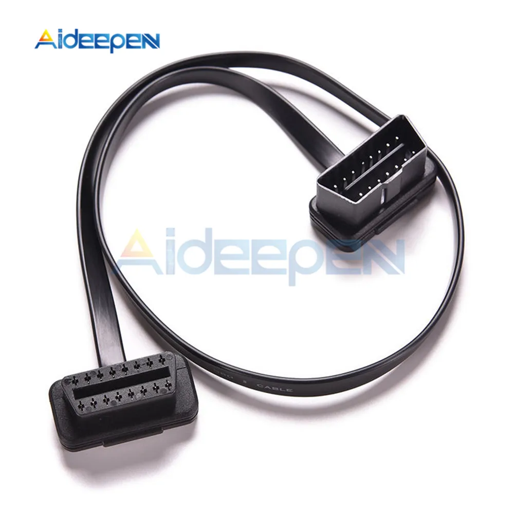 60 см ELM327 OBD2 16Pin штекер гнездо Удлинительный кабель для OBDII автомобильные