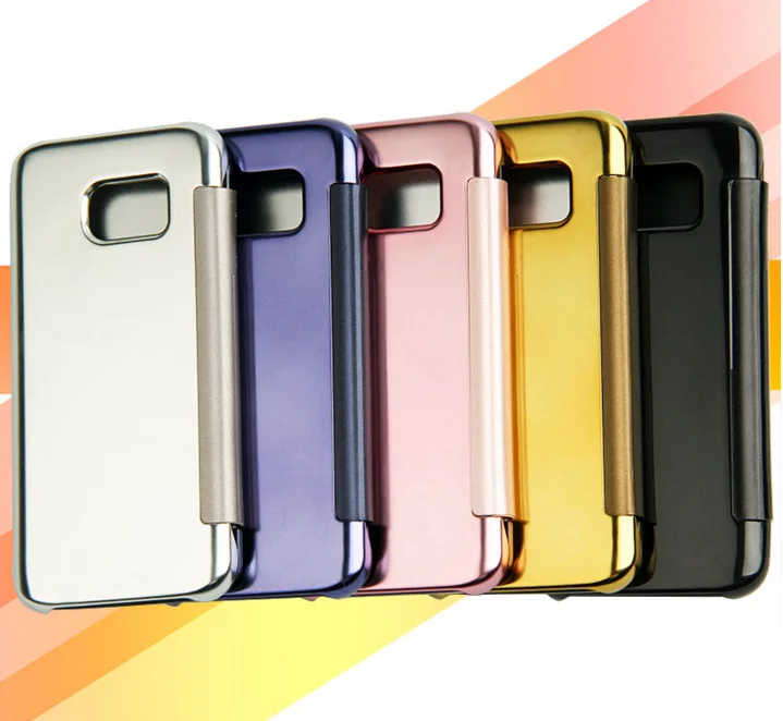 Прозрачный чехол для Samsung GALAXY S6 Edge plus/ s7 / edge зеркальный откидной экран кожаный