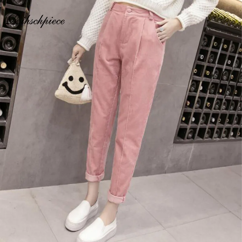 

Rihschpiece Winter Plus Size 5XL Velvet Pants Women High Waist Harem Pant Loose Corduroy Casual Warm Sweatpants Trousers RZF1547