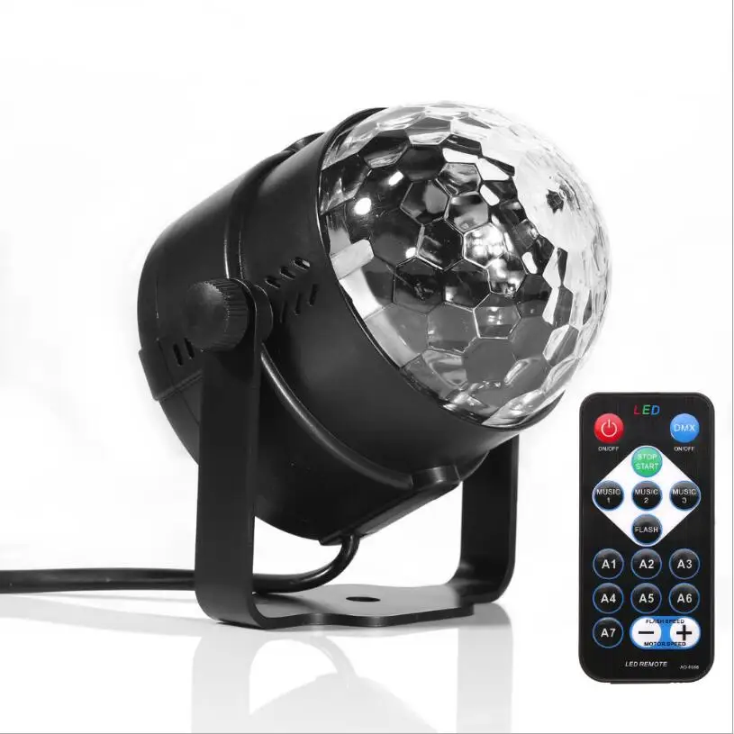 MINI Voice Control RGB LED Stage Lamps Crystal Magic Ball Sound Laser Effect Light Home Party Disco Club DJ Lights | Лампы и освещение