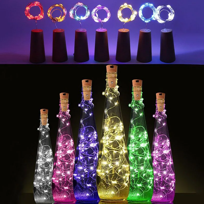 IP65 2 м 20 LED медная проволочная гирлянда с пробкой для бутылки стеклянной Волшебные