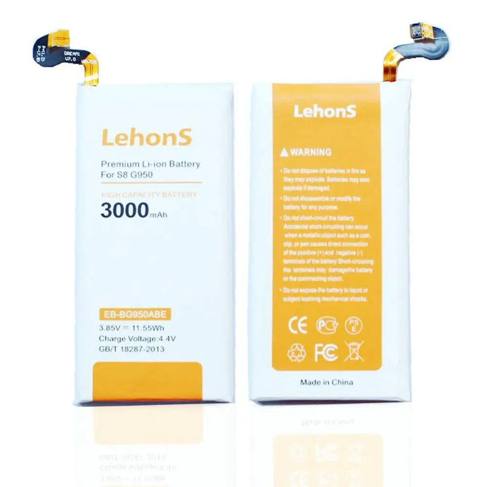 LehonS 1x3000 мАч/11 55 Вт/ч фотоаккумулятор для Samsung Galaxy S8 G9508 G9500 G950U EB BG950ABE G950 и т. Д.|battery for