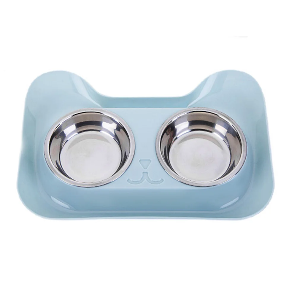 Cat Anti Slip Stainless Steel Durable Non Spill Feeding Bowl Safe Food Feeder Double Drinking Easy Clean Cute Pet | Дом и сад