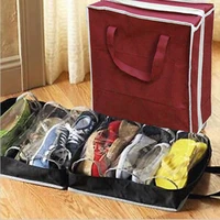 non woven fabric shoe bag shoe organizer wardrobe closet organizer 6 grids shoe storage bags shoe rack case for travel home