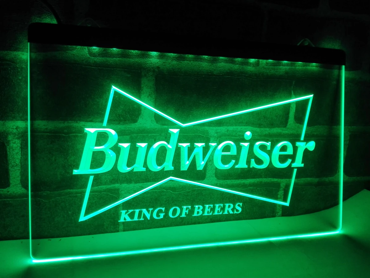 LE009 Budweiser King пивной бар паб клуб светодиодный светодиодная неоновая