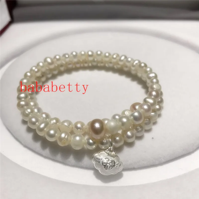 Новый модный натуральный пресноводный белый жемчуг 5 6 мм браслет в форме