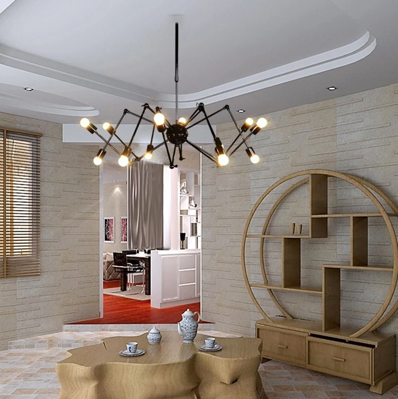 Современная подвеска паук подвесные светильники с 6/8 головками Лофт