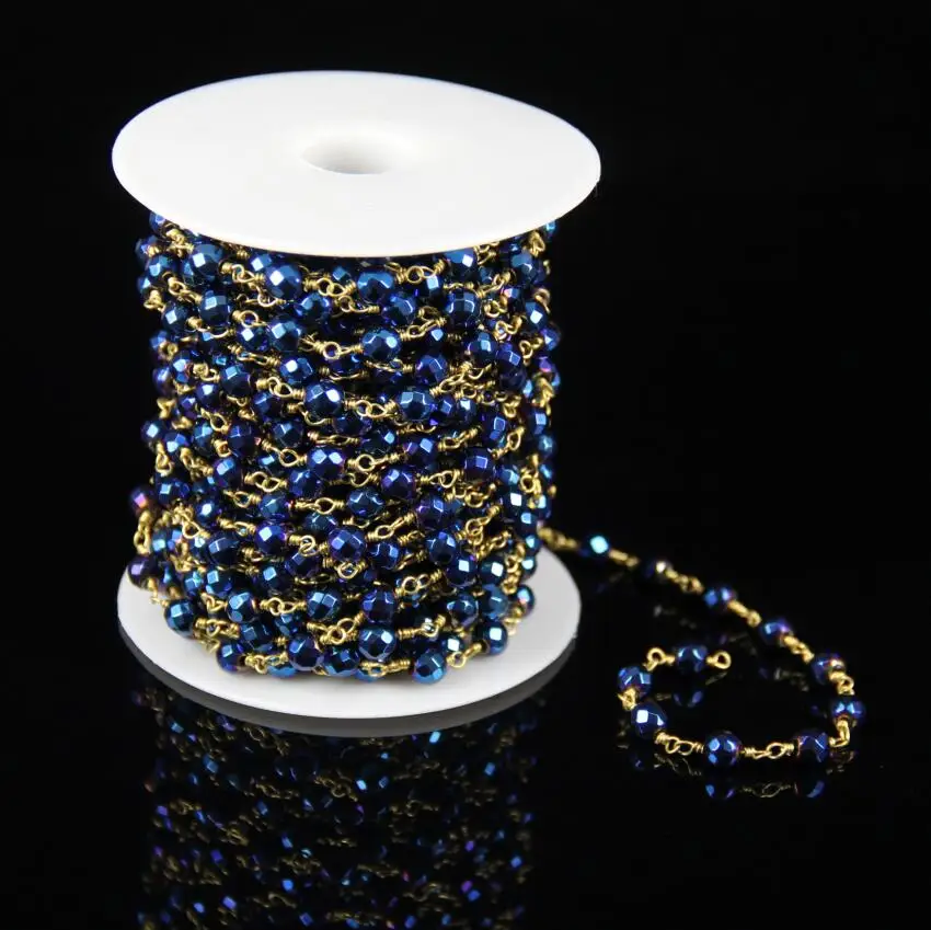 6 мм темно синие железные пиритовые бусины с титановым покрытием ограненные