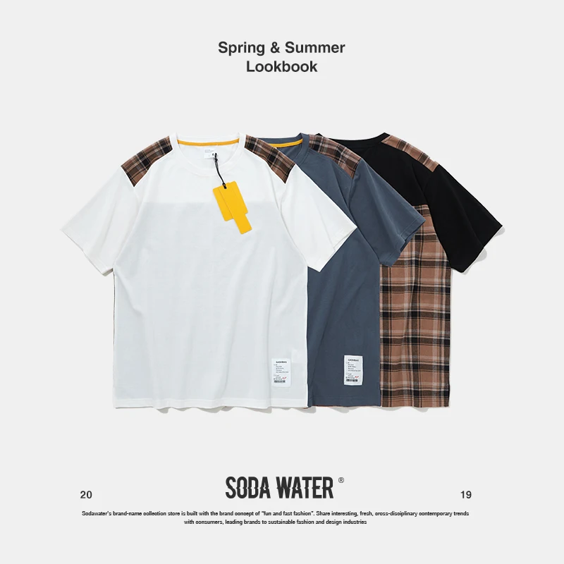 Мужская футболка с вырезом лодочкой SODA WATER летняя в стиле хип хоп 91156S 2019|Мужские