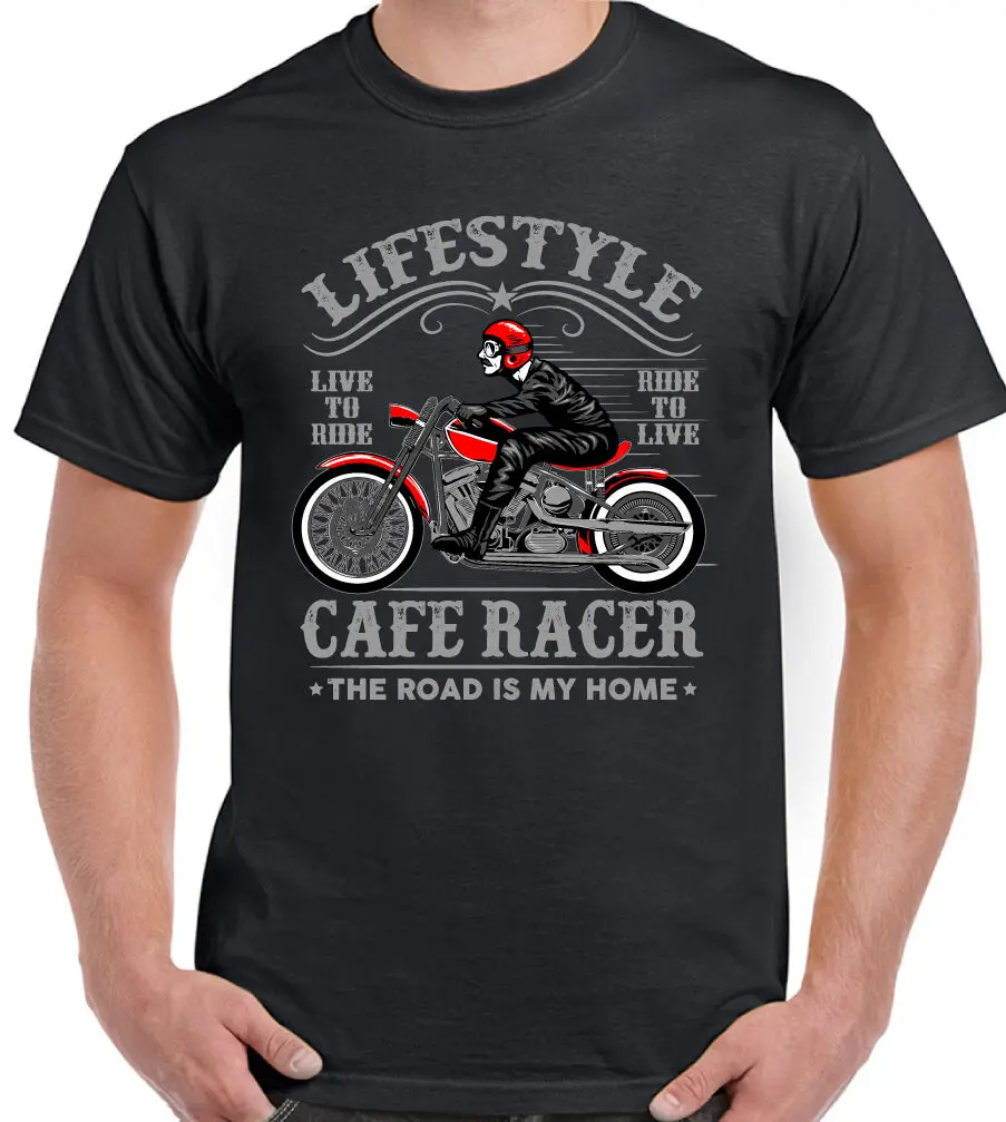 

Lifestyle Cafe Racer Mens Motorbike T-Shirt Biker Bike Motorcycle Indian 2019 New Brand Clothing Men Cool O-Neck Tops T Shirt