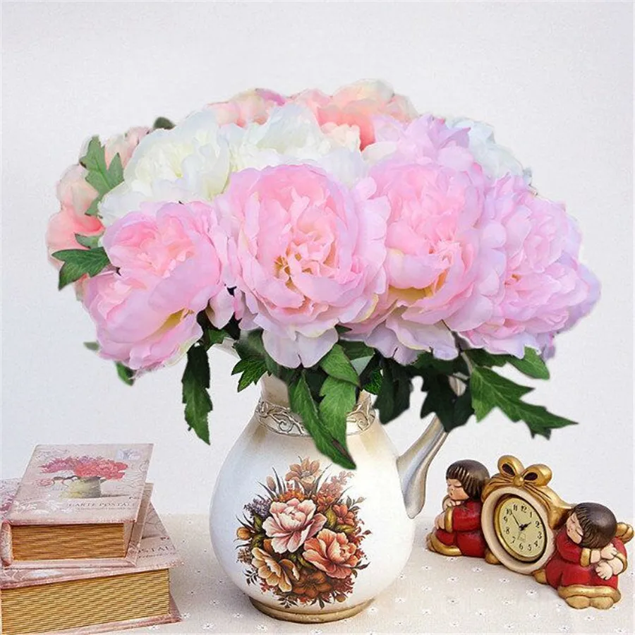 5 12 голов/Букет пионов букет дворца розы шелковые цветы из роз для свадьбы