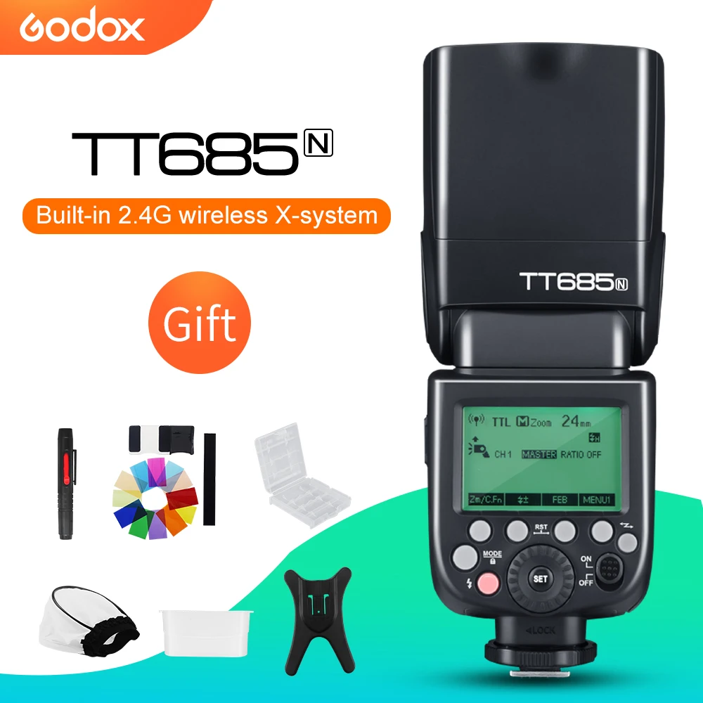 Godox TT685N 2,4G Вспышка для фотокамер Speedlite HSS 1/8000 s i-ttl GN60 беспроводной скоростной вспышки для Nikon для D800 D700 D7100 D7000 D5200 D5000 D810+ подарок