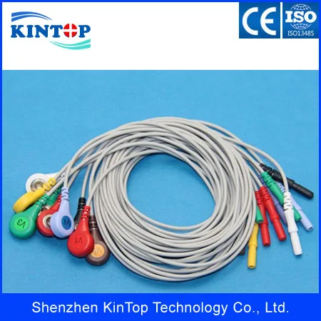 2 компл./лот Comaptible Новый Holter кабель DIN 10-lead ECG leadwires электрод оснастки/AHA 0 9 M Recorder