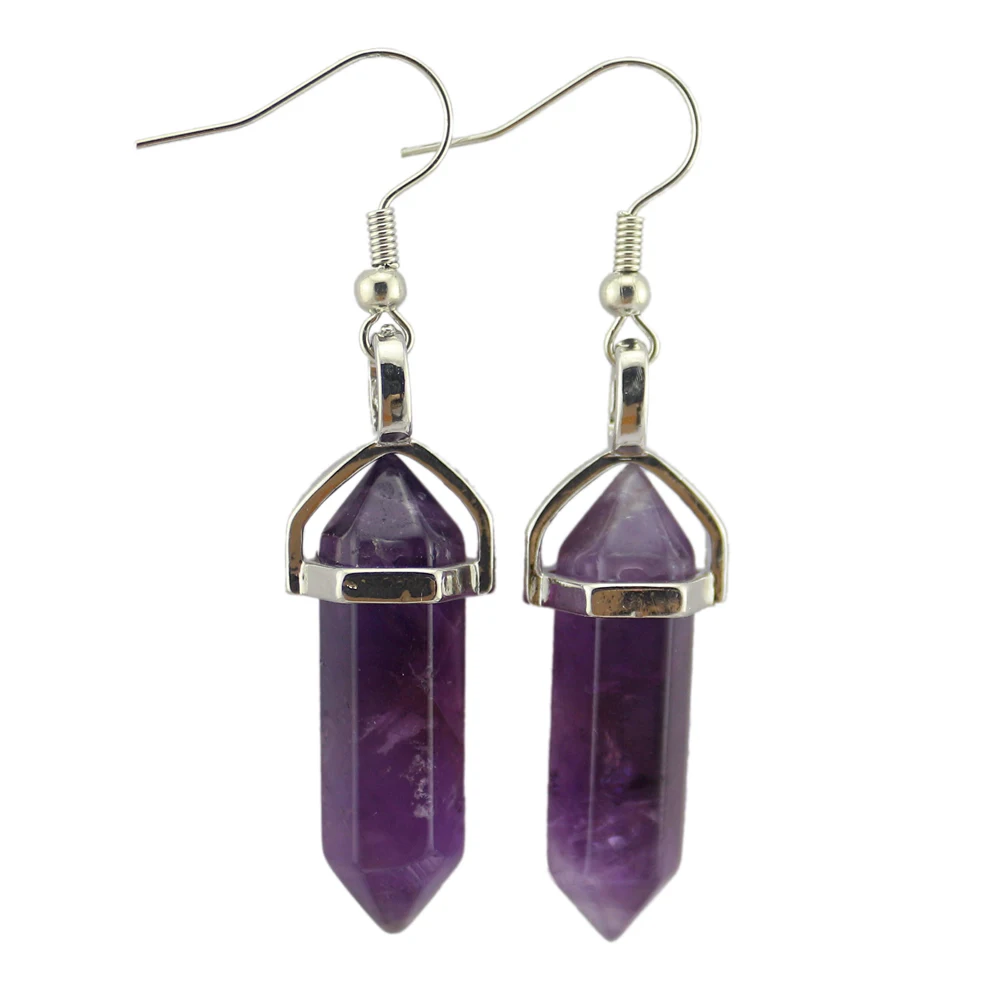 Серьги-подвески женские из натурального кварца с бусинами | Украшения и