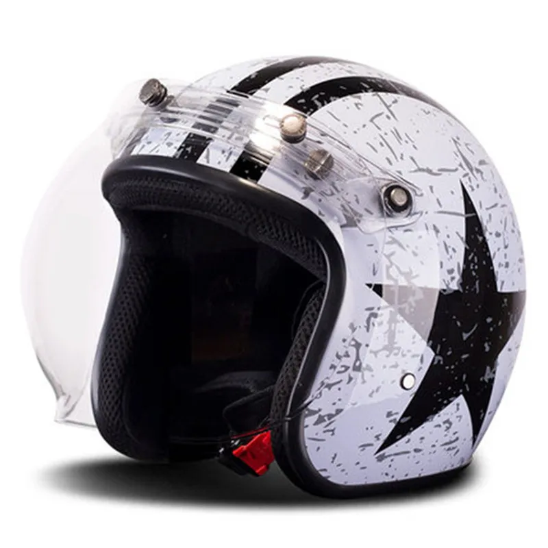 Мотоциклетный Ретро шлем BYE винтажный мотоциклетный Cruiser Chopper скутер Кафе Racer 3/4 с