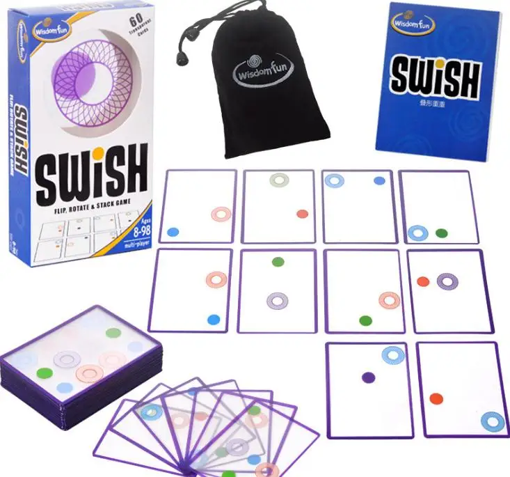 Juguete gráfico superpuesto para niños, juego de mesa inteligente, juego de cartas Swish, aprendizaje lógico espacial, regalo para niños