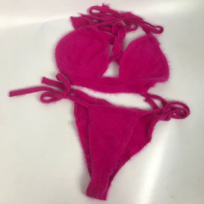 Женский комплект нижнего белья LOVELYDONKEY норка кашемир свитер + короткие штаны юбка