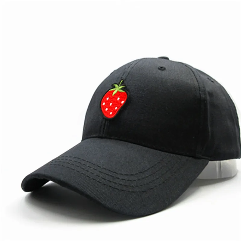 

LDSLYJR Strawberry fruit embroidery cotton Baseball Cap hip-hop cap Adjustable Snapback Hats for men and women 177