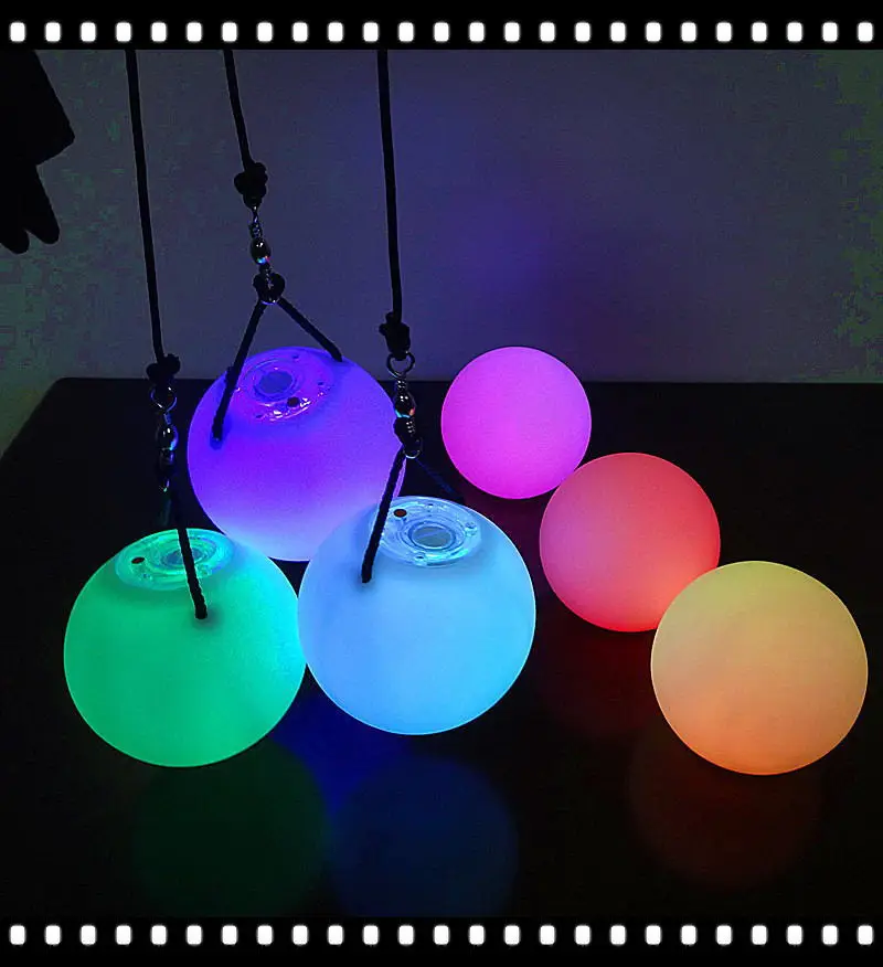 2 шт. = 1 пара мячей для танца живота RGB светящийся светодиодный POI брошенные шары для танца живота ручной реквизит аксессуары для сцены