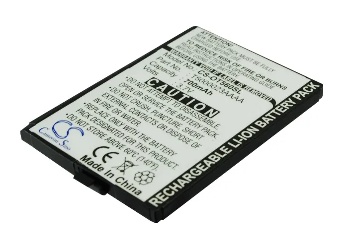 Аккумулятор Cameron Sino T5000023AAAA 700 мАч/2.59Wh для Alcatel OT-C550 OT-C550A OT-C560 | Мобильные телефоны и