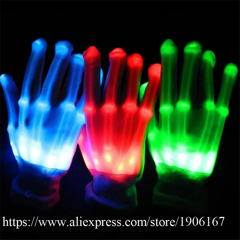 Модные светодиодные перчатки Colorfu одна пара светящиеся новинка товары вечерние