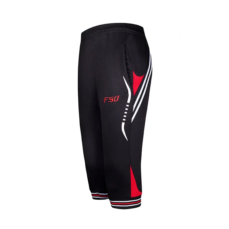 9707 red Мужские спортивные шорты 3/4 длины, баскетбольные футбольные спортивные шорты для тренировок, дышащие быстросохнущие шорты для бадминтона, тенниса, L-3XL - Цвет: 9707 red
