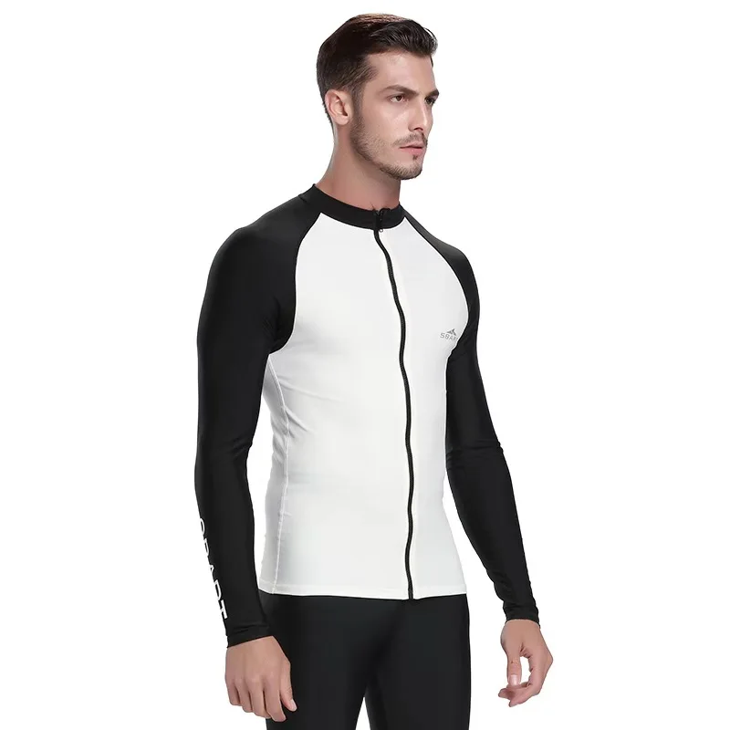 Sbart плавательные Футболки с длинным рукавом купальники мужские топы костюмы для