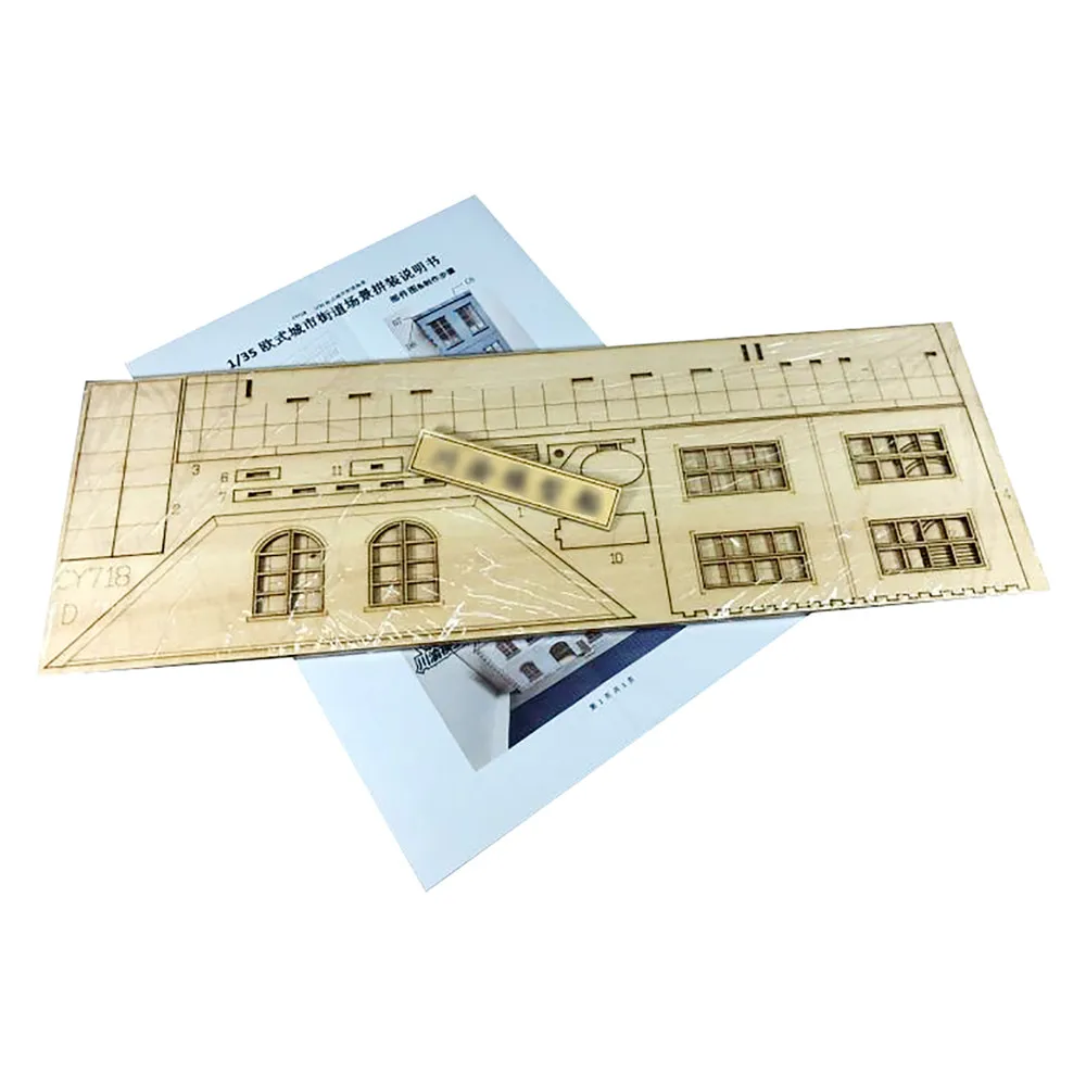 1/35 масштаб европейские городские уличные сцены диорама деревянная Сборка DIY модель комплект